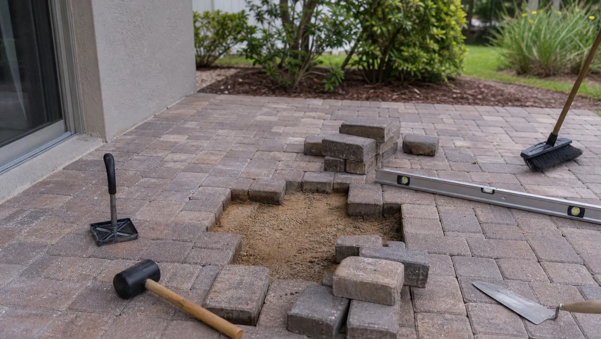 Lakeland Paver Repair closeup around Lakeland property