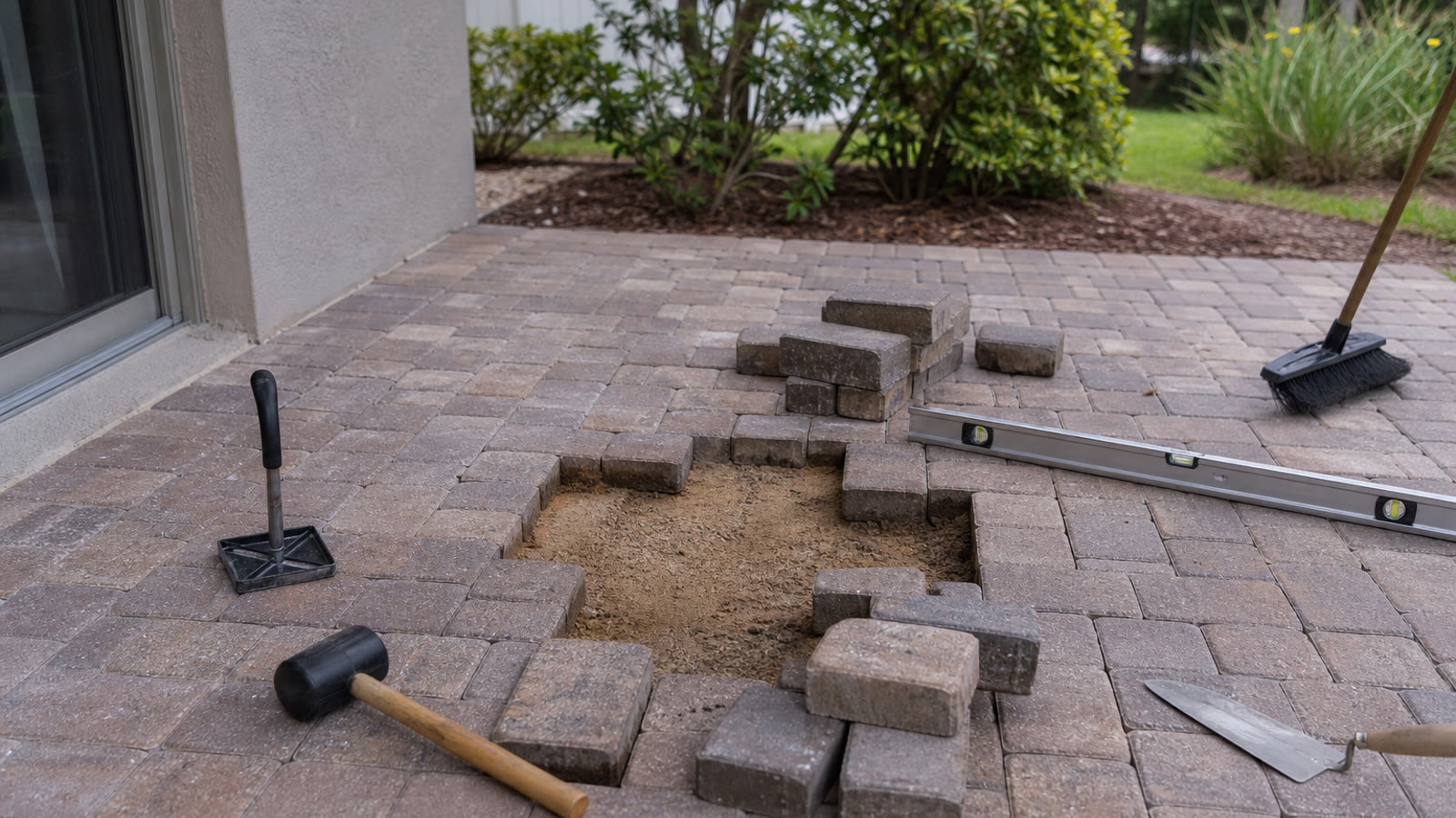Lakeland Paver Repair closeup around Lakeland property